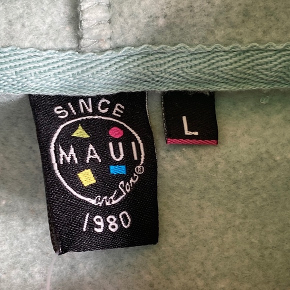 NEW! MAUI & SONS Large L Lrg Cookie Logo Mens Hoodie Sage Green - Picture 8 of 9